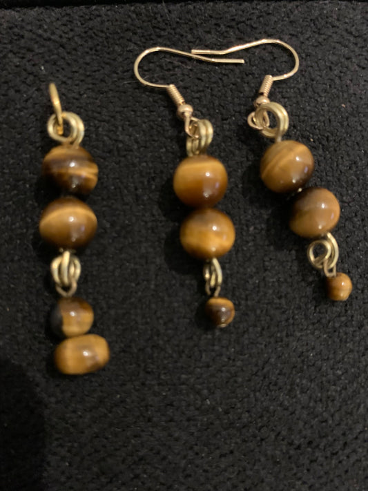 Tigereye Set - Pendant & Earrings