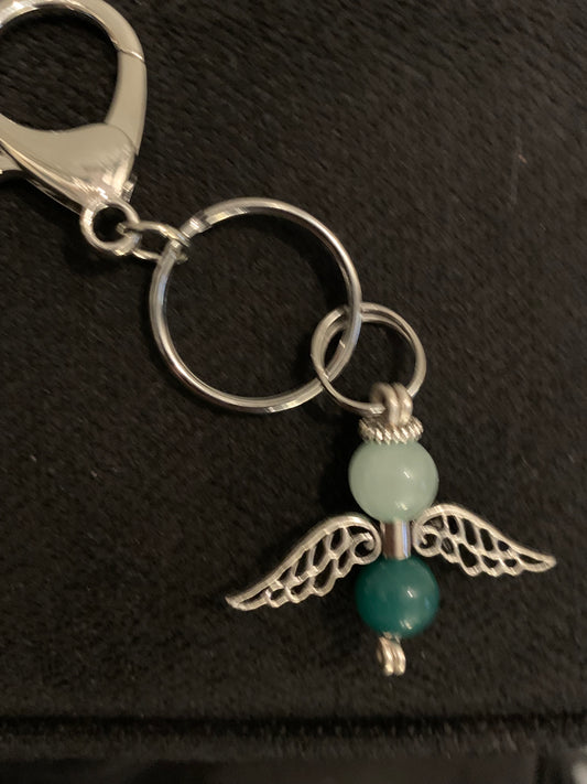 Aventurine Angel Keychain